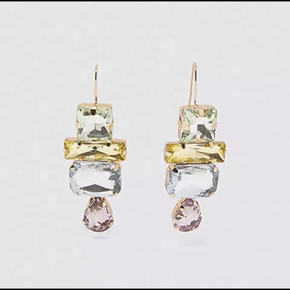 Pink Gem Drop Earrings - Picture 3 of 3